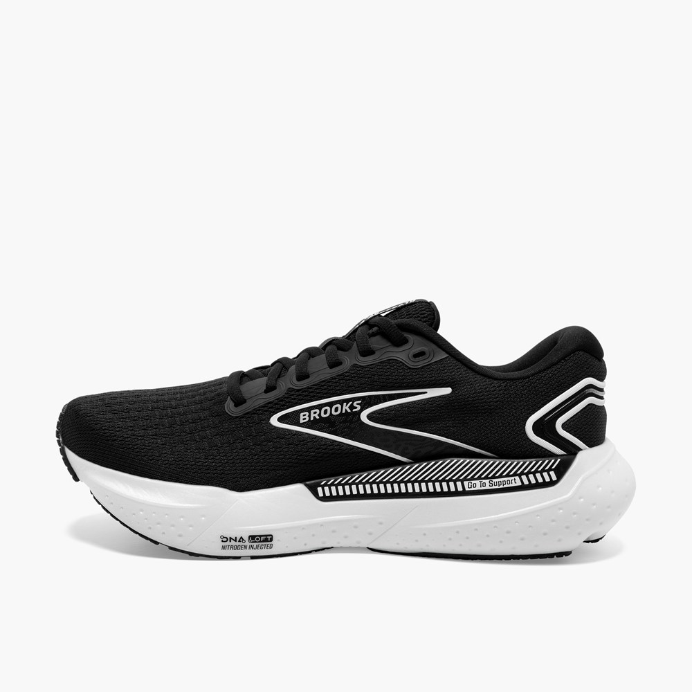 Chaussures Running Route Brooks Glycerin GTS 21 Noir Grise Blanche Femme | QHD-5536438